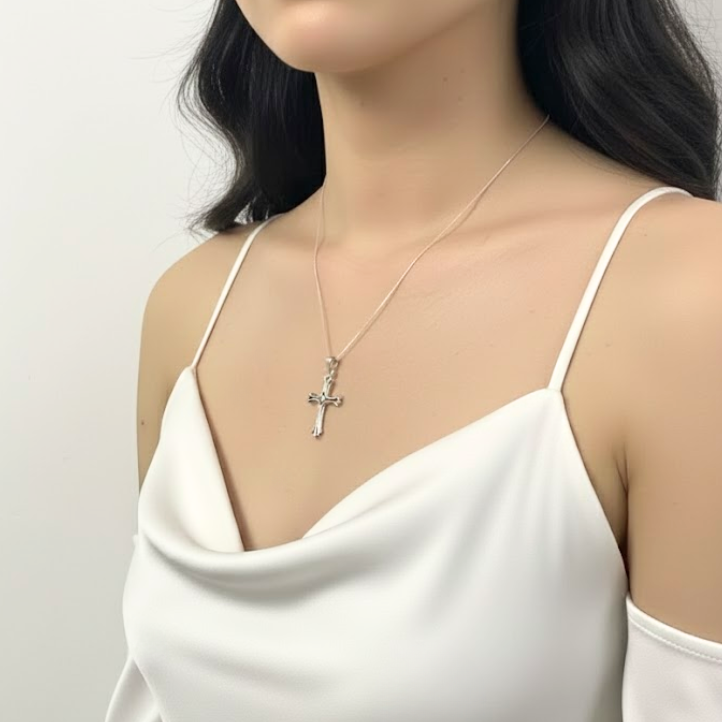 Charming Silver Gothic Cross Pendant in 925 Sterling Silver, perfect for everyday elegance and thoughtful gifting.