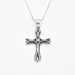 Vintage Cross Pendant - Silver Cross Necklace- Gothic Cross Pendant made in 925 Sterling Silver. Ideal for everyday wear and perfect for birthday gifting and special occasions.