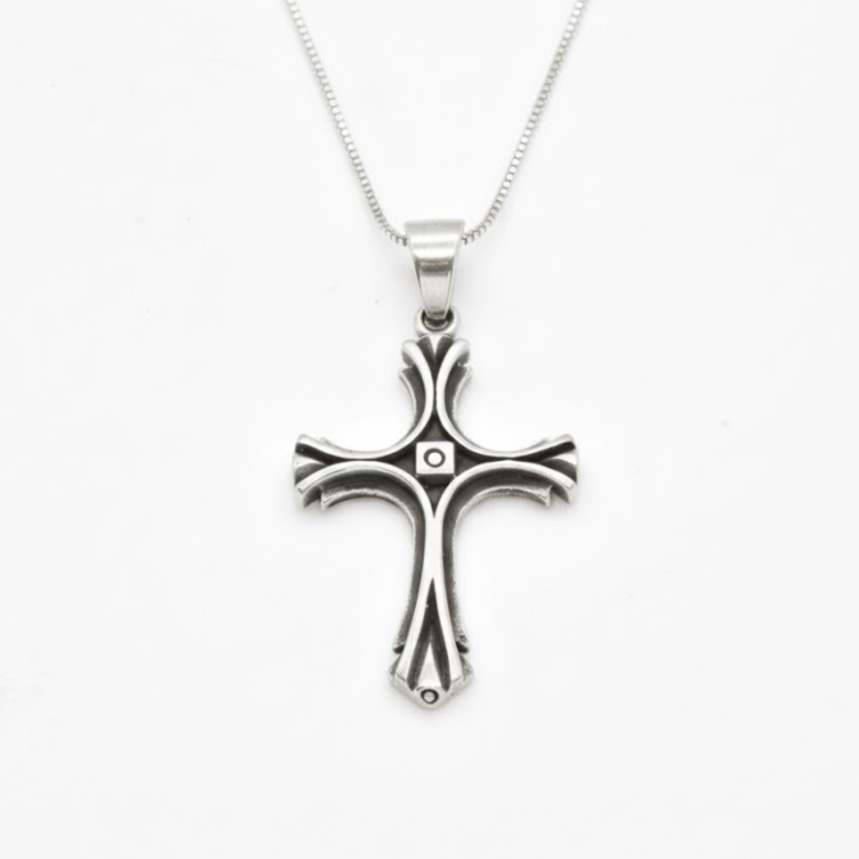Vintage Cross Pendant - Silver Cross Necklace- Gothic Cross Pendant made in 925 Sterling Silver. Ideal for everyday wear and perfect for birthday gifting and special occasions.