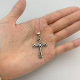 Vintage Cross Pendant - Silver Cross Necklace- Gothic Cross Pendant