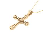 Stunning Vintage Gold Cross Pendant in Gothic style, crafted in 18k Gold Vermeil, ideal for any occasion.