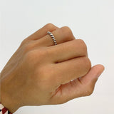 Twisted Silver Ring - Twisted Rope Ring - Minimalist Twirl Ring