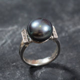 Real Pearl Ring, Black Pearl Ring, Natural Pearl, June Birthstone, Black Pearl, Real Pearl, Vintage Rings, 925 Silver Ring, Grey Pearl (557979316)