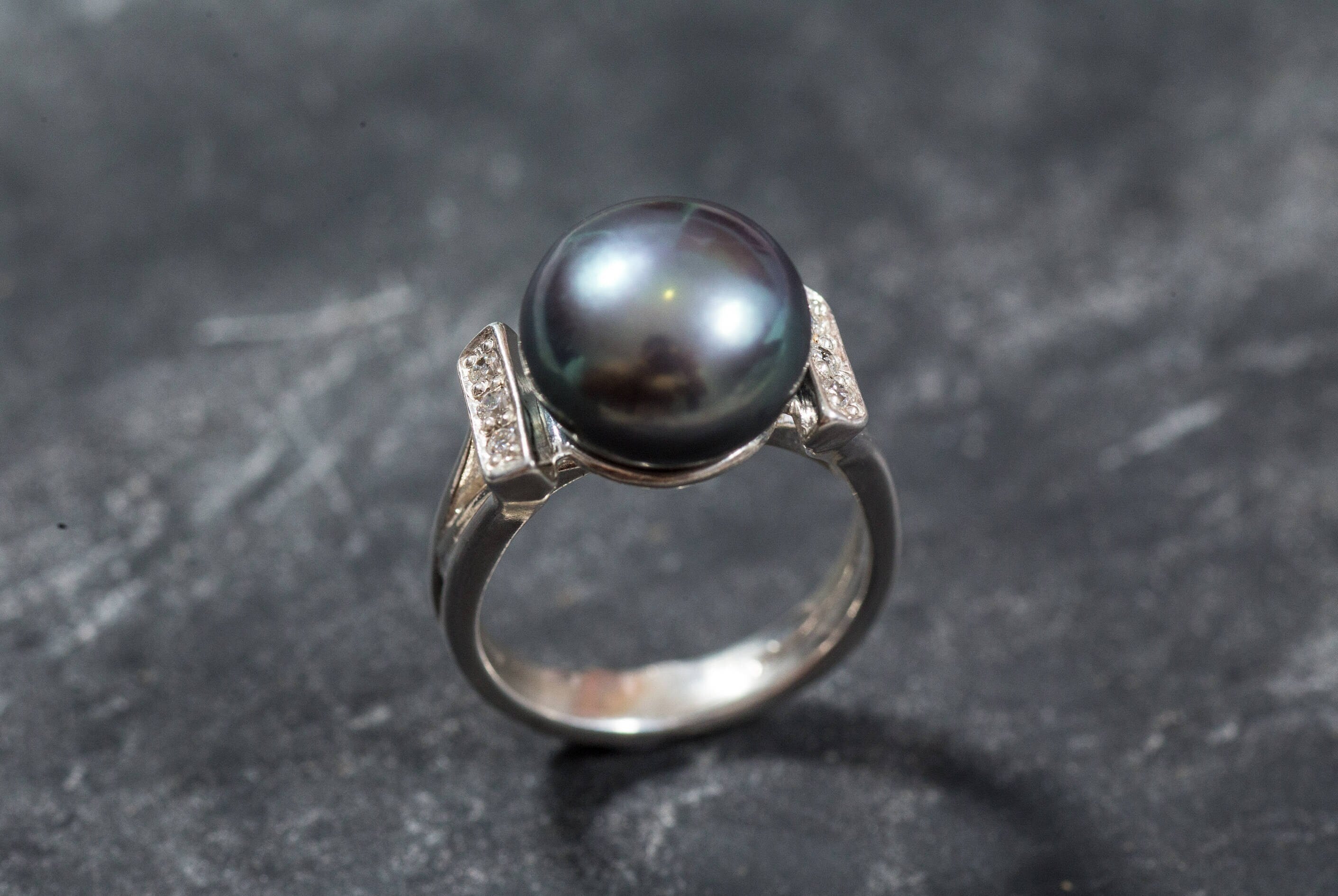Real Pearl Ring, Black Pearl Ring, Natural Pearl, June Birthstone, Black Pearl, Real Pearl, Vintage Rings, 925 Silver Ring, Grey Pearl (557979316)