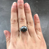 Real Pearl Ring, Black Pearl Ring, Natural Pearl, June Birthstone, Black Pearl, Real Pearl, Vintage Rings, 925 Silver Ring, Grey Pearl (557979316)