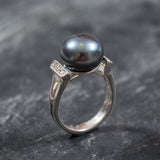 Real Pearl Ring, Black Pearl Ring, Natural Pearl, June Birthstone, Black Pearl, Real Pearl, Vintage Rings, 925 Silver Ring, Grey Pearl (557979316)
