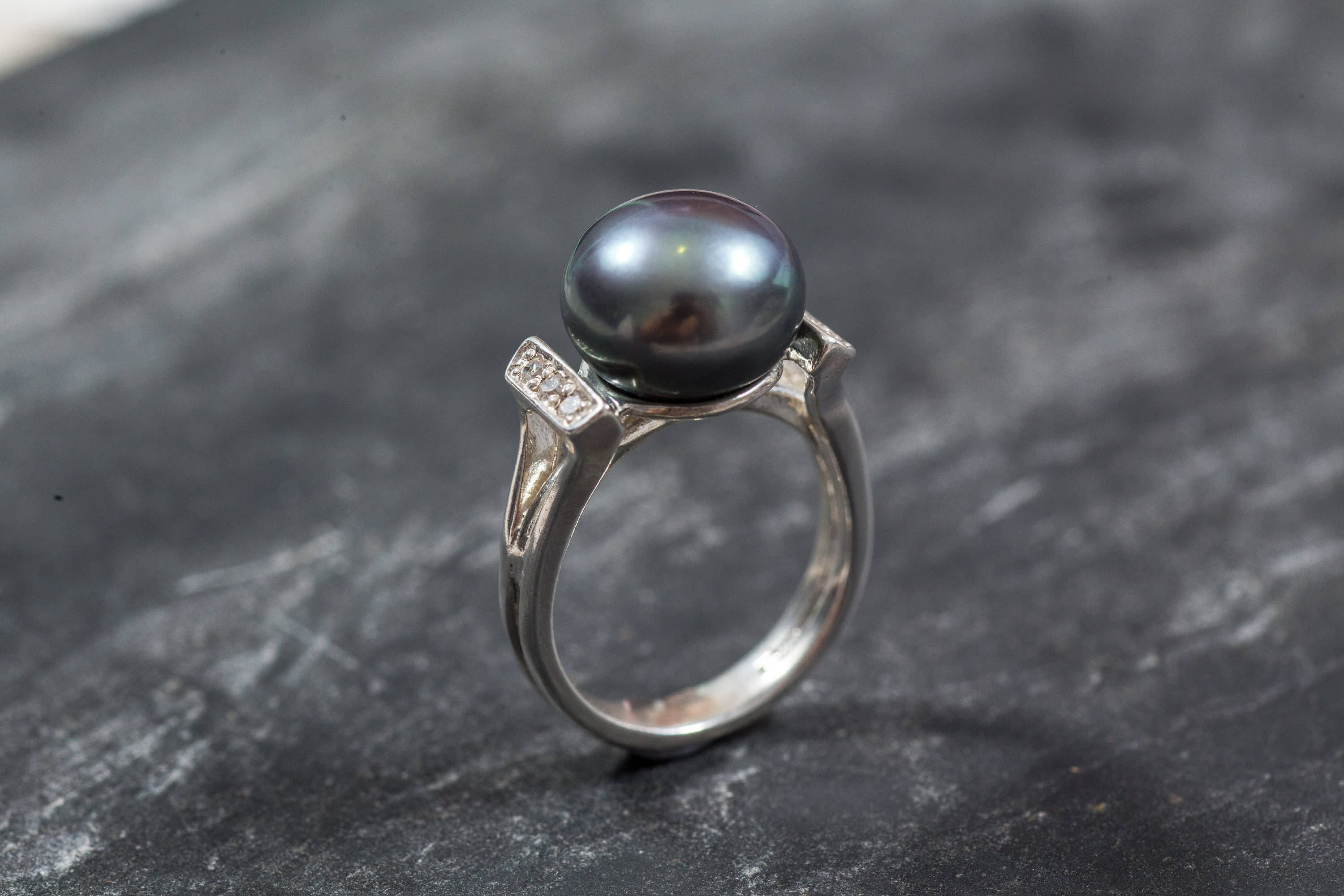 Real Pearl Ring, Black Pearl Ring, Natural Pearl, June Birthstone, Black Pearl, Real Pearl, Vintage Rings, 925 Silver Ring, Grey Pearl (557979316)