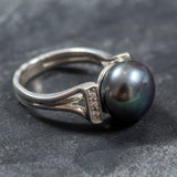 Real Pearl Ring, Black Pearl Ring, Natural Pearl, June Birthstone, Black Pearl, Real Pearl, Vintage Rings, 925 Silver Ring, Grey Pearl (557979316)