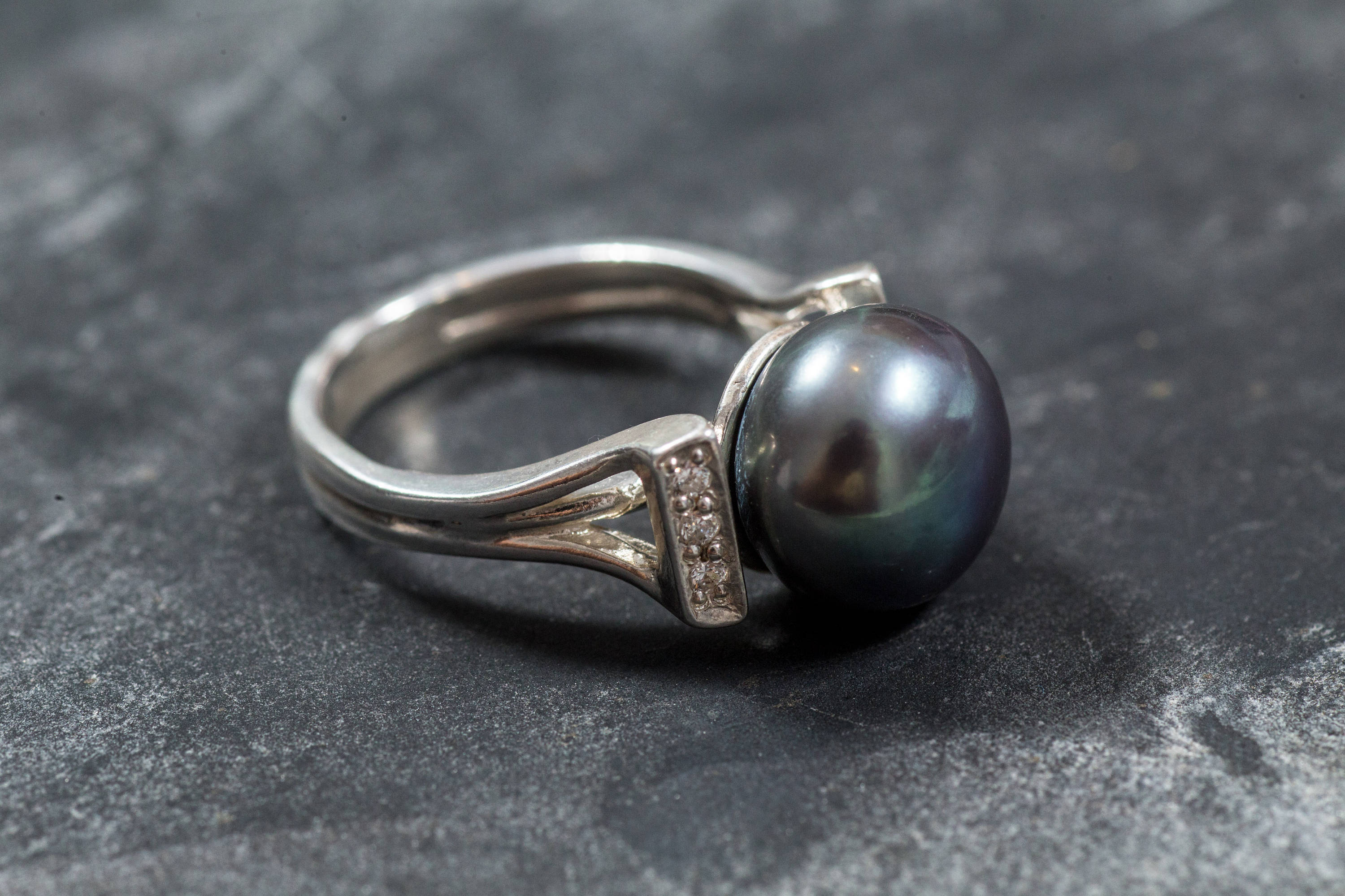 Real Pearl Ring, Black Pearl Ring, Natural Pearl, June Birthstone, Black Pearl, Real Pearl, Vintage Rings, 925 Silver Ring, Grey Pearl (557979316)