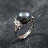 Real Pearl Ring, Black Pearl Ring, Natural Pearl, June Birthstone, Black Pearl, Real Pearl, Vintage Rings, 925 Silver Ring, Grey Pearl (557979316)