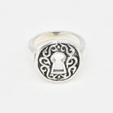 Gold Keyhole Ring - Vintage Key Ring, Round Lock Ring