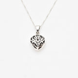Gold Heart Pendant - Heart Charm Necklace - Filigree Heart Necklace