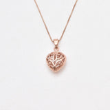 Gold Heart Pendant - Heart Charm Necklace - Filigree Heart Necklace