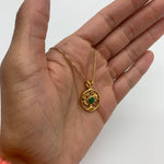 Beautifully crafted 18k Gold Vermeil Pendant featuring a natural green emerald, ideal for special occasions and meaningful gifts.