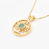 Stylish 18k Gold Vermeil Pendant with natural emerald, a May birthstone representing emotional healing and harmony. Ideal for gifts.
