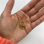 Charming 18k Gold Vermeil Pendant with natural emerald, perfect for birthdays and daily wear, embodying growth and harmony.