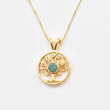 Elegant 18k Gold Vermeil Natural Emerald Pendant, May's birthstone, symbolizes harmony and growth - perfect for everyday wear.