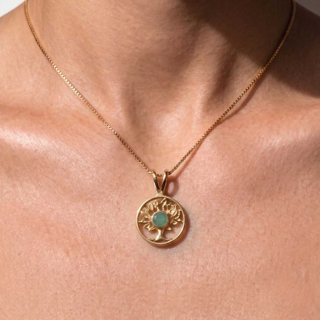 Elegant 18k Gold Vermeil Natural Emerald Pendant, May's birthstone, symbolizes harmony and growth - perfect for everyday wear.