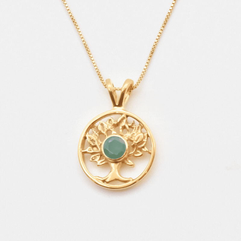 Natural Emerald Pendant made in 18k Gold Vermeil with Round Natural Green Emerald in Bezel setting, May Birthstone gift idea, symbolizes growth, harmony, and deep emotional healing, ideal for everyday wear and perfect for birthday gifting and special occasions.