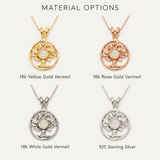 Gold Tree of Life Opal Pendant - Ethiopian Opal Tree Necklace, October Birthstone Necklace