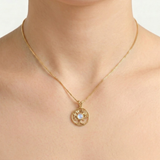 Tree of Life Pendant - Natural Moonstone Necklace - Round Openwork Pendant
