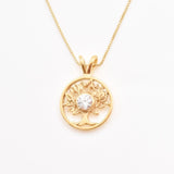 2849-P-cCZZ: Gold Vermeil 18k Created CZ Diamond