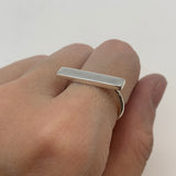Silver Bar Ring - Minimalist Bar Ring - Rectangle Signet Band
