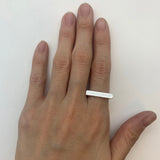 Silver Bar Ring - Minimalist Bar Ring - Rectangle Signet Band