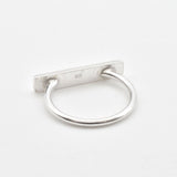 Silver Bar Ring - Minimalist Bar Ring - Rectangle Signet Band