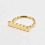 Silver Bar Ring - Minimalist Bar Ring - Rectangle Signet Band