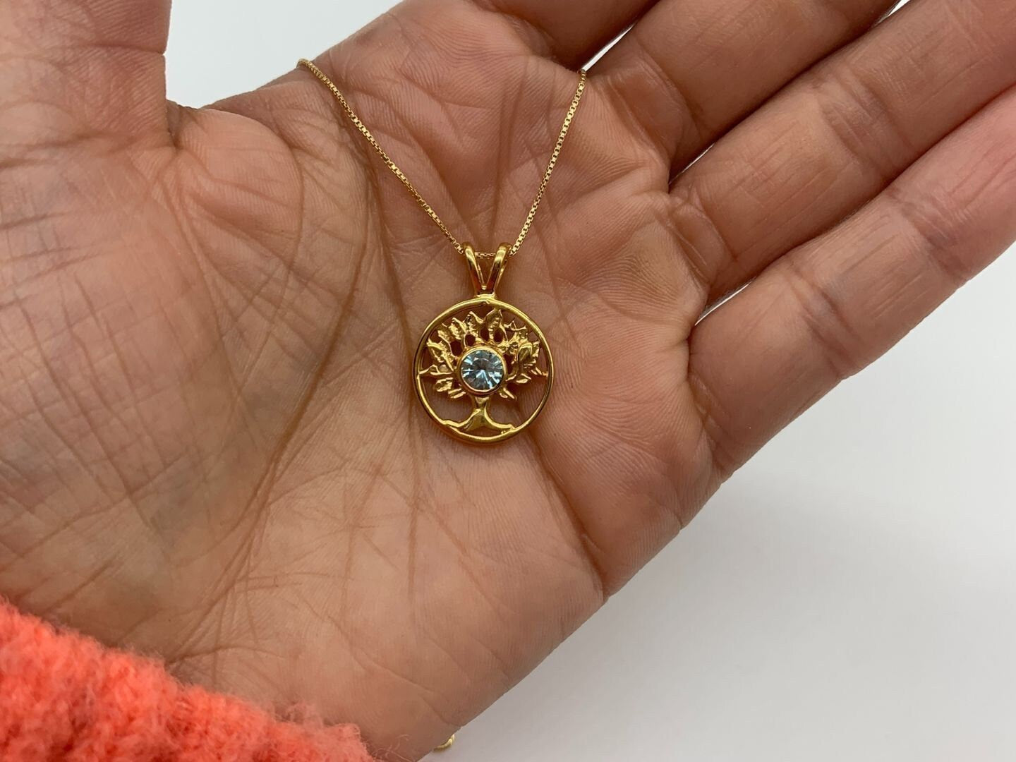 2849-P-nBTP: Gold Vermeil 18k Natural Blue Topaz