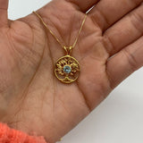 2849-P-nBTP: Gold Vermeil 18k Natural Blue Topaz