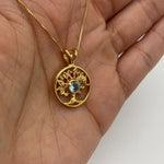 2849-P-nBTP: Gold Vermeil 18k Natural Blue Topaz