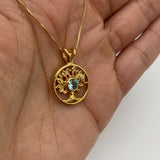2849-P-nBTP: Gold Vermeil 18k Natural Blue Topaz