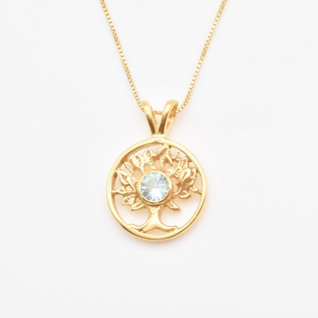 2849-P-nBTP: Gold Vermeil 18k Natural Blue Topaz