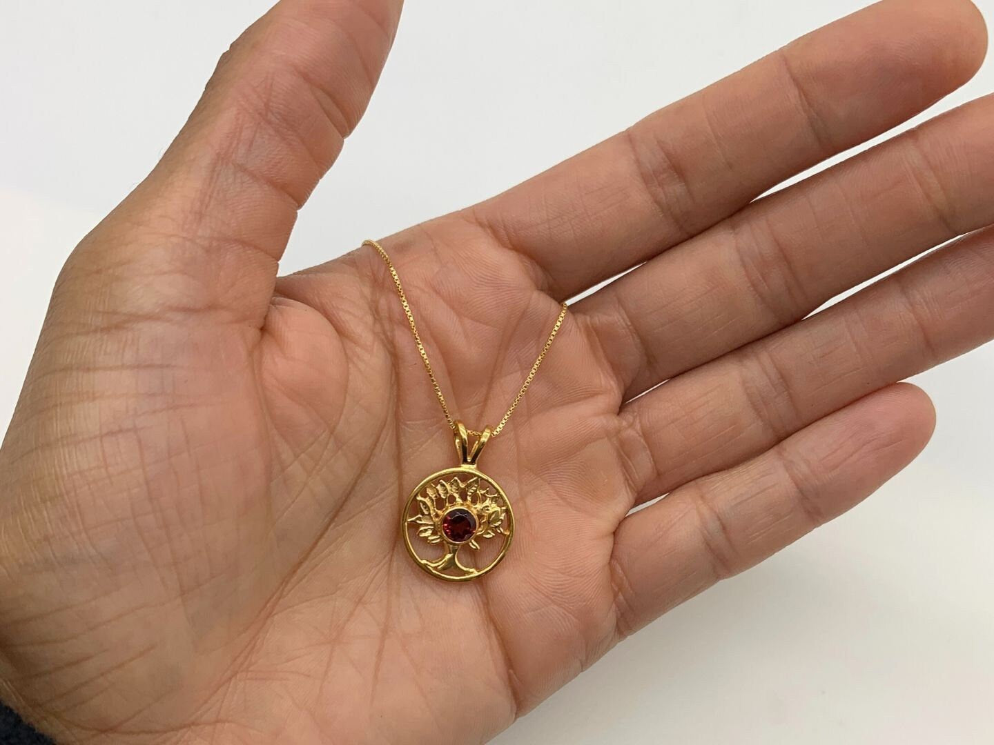 2849-P-nGAR: Gold Vermeil 18k Natural Garnet