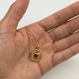 2849-P-nGAR: Gold Vermeil 18k Natural Garnet