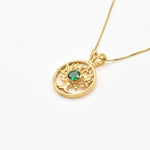 Stunning Created Emerald Pendant in 18k Gold Vermeil, ideal May birthstone gift for daily wear and celebrations.