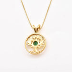 Beautifully crafted Created Emerald Pendant in 18k Gold Vermeil, a meaningful May birthstone jewelry piece for any occasion.