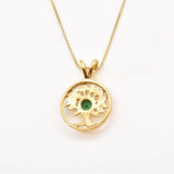 Beautifully crafted Created Emerald Pendant in 18k Gold Vermeil, a meaningful May birthstone jewelry piece for any occasion.