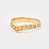 Dotted Chevron Ring - Wishbone Ring - V Shape Dotted Ring