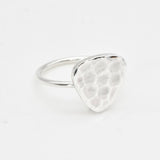 Gold Hammered Ring - Textured Triangle Ring, Artistic Gold Ring