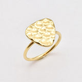Silver Triangle Ring - Hammered Triangle Ring - Geometric Statement Ring