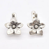 Silver Flower Earrings - Minimalist Floral Studs - Flower Earrings