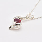Stunning Ruby Pendant in 925 Sterling Silver, showcasing a Created Red Ruby, a meaningful gift for July birthdays.
