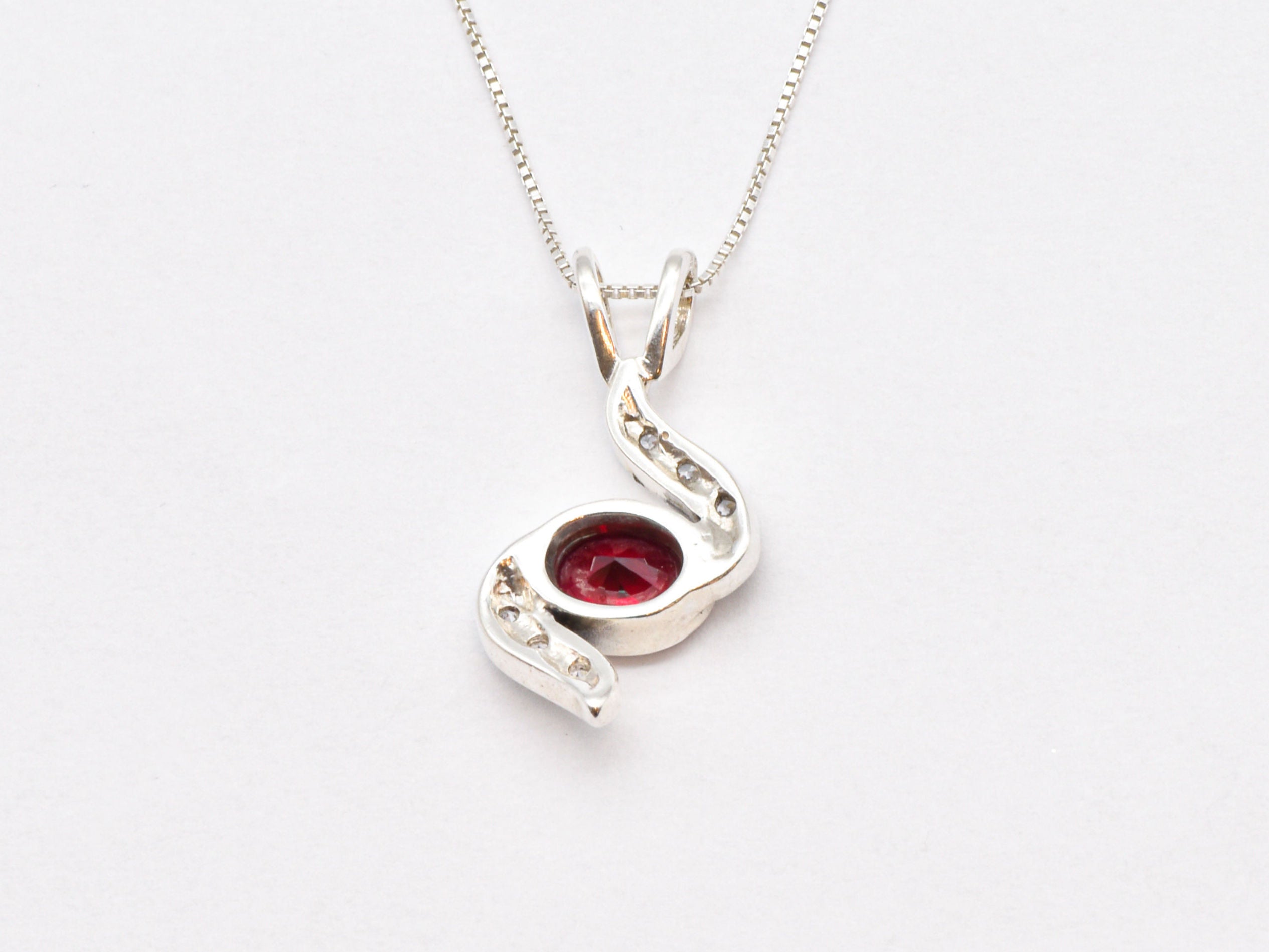Charming Ruby Pendant crafted in 925 Sterling Silver, featuring a Created Red Ruby, a perfect touch of elegance for daily wear.