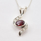Created Ruby Pendant made in 925 Sterling Silver with Oval Created Red Ruby in Bezel setting, July Birthstone gift idea, symbolizes nobility, purity, and passion, ideal for everyday wear and perfect for birthday gifting and special occasions.