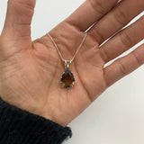Smoky Topaz Pendant - Natural Smoky Topaz Pendant, Teardrop Smoky Topaz Necklace