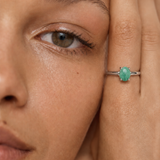 Elegant 925 Sterling Silver Ring featuring a vibrant Oval Natural Emerald, perfect for May birthdays and meaningful gifting.