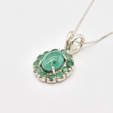 Charming 925 Sterling Silver Emerald Pendant, May birthstone symbolizes harmony and growth, perfect for everyday wear and gifts.
